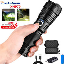 Most Powerful XHP70.2 LED Flashlight XHP50 USB Rechargeable Zoom led Torch XHP70 lantern use 18650 26650 for Camping Hunting 2024 - buy cheap