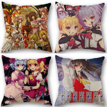 Touhou fronha de algodão com zíper, capa quadrada em tecido de linho e algodão com zíper para decoração de casamento e casa 45x45cm que não desbota 1210 2024 - compre barato