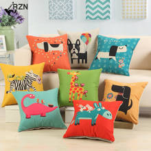 1Pcs Dog Zebra Donkey Pattern Cotton Linen Throw Pillow Cushion Cover Home Decoration Sofa Bed Decor Decorative Pillowcase 40329 2024 - buy cheap