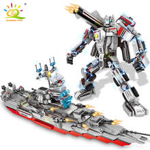 HUIQIBAO TOYS 1136pcs 8in1 Military Warship Building Blocks Set Army Weapon Boat Car Truck Helicopters Bricks For Children Kids 2024 - buy cheap