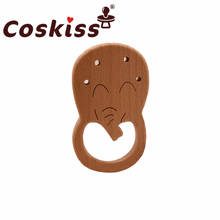 Coskiss Beech Wooden Toys DIY Craft Baby Teether For Making Rattles Elephant Educational Toy Wooden Teether For New Born Teether 2024 - buy cheap
