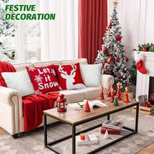 Christmas Cushion Cover 45x45cm Full Cotton Canvas Throw Pillow Covers Xmas Sofa Bed Pillow Case Christmas Decorations for Home 2024 - buy cheap