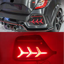 Lámpara reflectora LED antiniebla trasera para coche, luz de freno, para Honda Civic Hatchback Tipo R, prototipo 2016-2020, 2 uds. 2024 - compra barato