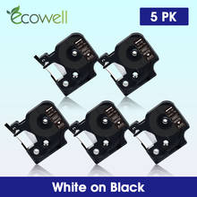 Ecowell-fita de etiqueta para impressora duo 45021, 5 peças, 45021 branco em preto, para dymo d1, 160, 12mm, substituição para dymo lm 280, labelwriter 450 2024 - compre barato