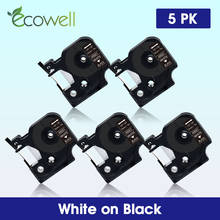 Ecowell 5pcs 45021 White on Black tape for Dymo D1 45021 12mm label tape replace for Dymo LM 160 280 LabelWriter 450 Duo printer 2024 - buy cheap