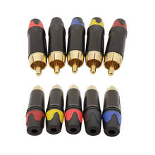 100Pcs Pigtail RCA Connector Gold Plating RCA Male Audio Adapter Soldering Type Speaker Red Blue Black Yellow Color 2024 - buy cheap