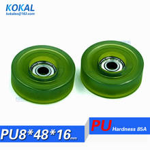 [PU0848-16]Free Shipping 10PCS/lot 608zz 608 coated with TPU PU soft rubber low noise ball bearing PU wheel roller 8X48X16mm 2024 - buy cheap