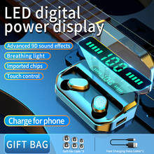 Беспроводные стерео наушники-вкладыши TWS, Bluetooth, водонепроницаемые спортивные наушники со светодиодсветодиодный цифровым дисплеем, зарядным устройством 2024 - купить недорого