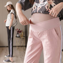 2020 New Maternity Pants Spring Summer Thin Pregnant Women Leggings Mom Nine-point Wide-leg Pants Pregnancy Bottoms Linen Cotton 2024 - buy cheap