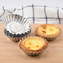 4pcs/8pcs Nonstick Ripple Aluminum Alloy Egg Tart Mold Flower Shape Reusable Cupcake and Muffin Baking Cup Tartlets Pans 2024 - buy cheap