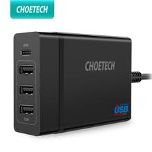 CHOETECH 72W 4 Port USB Type C Desktop Charger Station PD 60w charger For iPhone X 8 Plus MacBook Pro Mobile Phone Charger 2024 - buy cheap