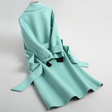 2020 Autumn Spring Wool Coat Female Korean Fashion Elegant Casual Long Women's Coat Belt Overcoat Casaco Feminino 39402 2024 - buy cheap