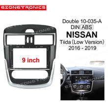 1/2Din Car DVD Frame Audio Fitting Adaptor Dash Trim Facia Panel 9" For NISSAN Tiida Low Version 2016-19Double Din Radio Player 2024 - buy cheap