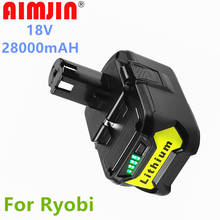 Bateria recarregável ryobi p108 rb18l40, bateria recarregável de 18v 28000mah li-ion para ryobi p108 2024 - compre barato