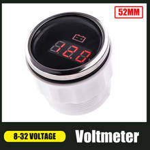 52mm Auto Voltmeter Gauge Waterproof Volt Meter With Alarm Red Backlight 8-32V For Motorcycle Boat Truck 2024 - buy cheap