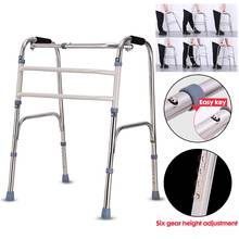 Elderly Foldable Walker Adjustable Height Walking Stick With Arm Rest Pad For Disabled Mobility Walking Aids Walk Training Tool 2024 - buy cheap