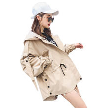 Women's Jacket Coat Windbreaker Famale Spring Autumn Long Sleeve Short Jackets Hooded Women Student Double-Layer Outwear Top 2024 - buy cheap
