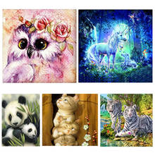 1 Set Cute Cartoon Animal Diamond Painting 30*30cm Living Room Bedroom Accessories Kids Gift DIY  Round Diamond 2024 - buy cheap