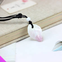 Beautiful leaf ice crack pendant ceramic necklace ladies girl fashion trendy wax rope sweater chain 2021 new 3 styles 2024 - buy cheap