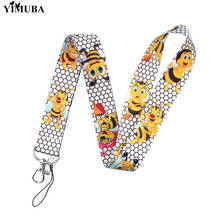 YIMUBA Bee Lanyards Key Chain Neck Straps ID Card Badge Holders Cartoon Webbing Ribbon Hang Rope with Key Ring Gift for Friends 2024 - buy cheap