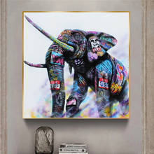 Animal Graffiti Elephant Canvas Painting On The Wall Kid's Room Decor Poster Prints Wall Pictures for Living Room Home Cuadros 2024 - buy cheap