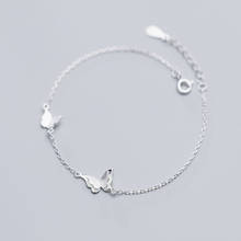 Pulsera de plata esterlina 925 para mujer, brazalete con colgante de mariposa, joyería coreana, SL352 2024 - compra barato