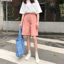 Calções femininos estilo coreano na moda simples kawaii harajuku ulzzang calças das mulheres macias chiques streetwear ccasual solto 2024 - compre barato