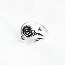 1 pieza gótico Punk Rosa anillo mujeres hombres Vintage plata Color espada anillo abierto joyería 2024 - compra barato