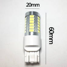 Lâmpada led branca, bulbo para farol de freio automotivo, cor vermelha, 12v, w21w, wy21w, 7440, amarelo, 33, smd 5730, 5630, led 2024 - compre barato