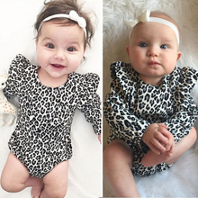 Комплект одежды для новорожденных детей одежда с леопардовым принтом для маленьких девочек; Комбинезон для маленьких девочек, комбинезон, детская одежда, комплекты одежды на возраст от 0 до 24 месяцев 2024 - купить недорого