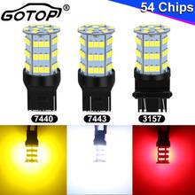 Luz de señal de giro para coche, bombilla LED T25 3157 T20 7443 7440 W21W WY21W 54SMD 2835 Chips, luz de respaldo para coche, 12V 6000K, 1 ud. 2024 - compra barato