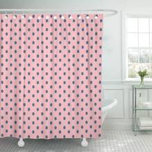 Blue Pattern Pink Polka Dot on Colorful Abstract Black Shower Curtain Waterproof Fabric 60 x 72 Inches Set with Hooks 2024 - buy cheap