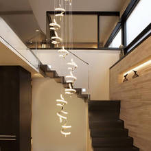 Lustre moderno de led, iluminação para sala de estar, vila hall, escada espiral, cromado dourado, luzes suspensas 2024 - compre barato