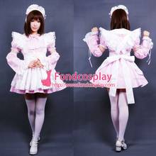 fondcosplay adult sexy cross dressing sissy maid short pink Cotton Dress Uniform white apron Costume Tailor-made[CK811] 2024 - buy cheap