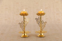 Пара, золотой держатель лампы Ghee свеча в виде лотоса для подсвечника Будды, держатель масляной лампы, декор для буддийских праздников LA280 2024 - купить недорого