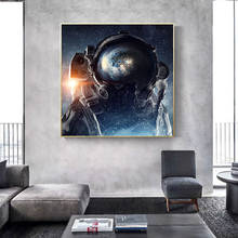 Pósteres impresos de pared para sala de estar, pintura en lienzo de astronauta, planeta espacial moderno, imágenes artísticas para sala de estar, dormitorio, pasillo y estudio 2024 - compra barato