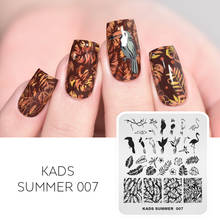 KADS Nail Stamping Plates Summer 007 Flamingo Stamp For Nails Palm Tree Gel Nail Template Stamping Nail Art Stencil 2020 New 2024 - buy cheap