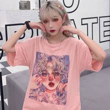 Women T-shirt fun Short sleeve Casual Harajuku bf Korean version loose strange top Hip hop stranger things kpop Ulzzang clothes 2024 - buy cheap