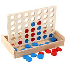 Connect Blue/Red Four In A Row 4 In Line Wooden Board Fun Game Kids Toy Educational for Party Game 2024 - buy cheap