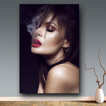 Póster de imágenes impresas para pared de mujer, pinturas sexys para fumar, Marco Modular para sala de estar, decoración del hogar 2024 - compra barato