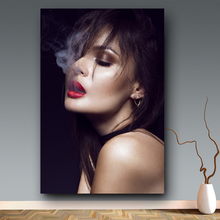 Arte da parede lona fotos impressas poster sexy mulher fumar pinturas modulares para sala de estar quadro decoração para casa 2024 - compre barato