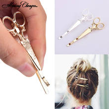 2 PCS Fashion Delicate Hairpin Korean Style Creative Golden Silvery Scissors Shape Women Hair Clips Hair Accessories Hot Sales 2024 - buy cheap
