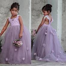 Lindo vestido infantil de princesa 3d, para meninas, casamento para crianças 2024 - compre barato