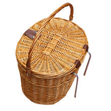 Wicker Front Handlebar Bike Basket Hand-Woven Craftsmanship Bicycle Handlebar Storage Basket with Leather Straps RW 2024 - buy cheap