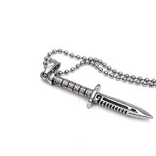 Edc colar de aço de titânio com pingente de espada, ornamento criativo, colar masculino área externa, ferramenta de autodefesa para mulheres 2024 - compre barato