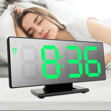 1PC creativo alarma Digital LED reloj Multi-función Digital noche luz termómetro electrónica pantalla espejo reloj de lámpara 2024 - compra barato
