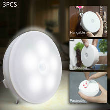 Lámpara LED inteligente con Sensor de movimiento, luz nocturna de inducción activada por PIR, para armario de cocina, 3 unidades 2024 - compra barato