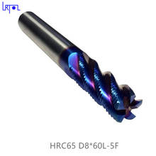 HRC65 D8*60MM 5Flutes tungsten solide Roughing End Mills Spiral Bit Milling Tools Carbide CNC Router bits 2024 - buy cheap