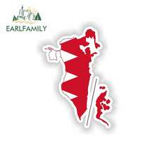 EARLFAMILY 13cm x 9cm For Bahrain Map Flag Silhouette Fashion Decal Digitally Printed Car Repair Sticker Bumper Decoration 2024 - buy cheap