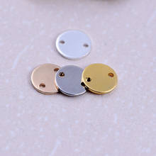 8mm 10pcs copper Small button double hole Round flat Charms Pendants For Jewelry Making Diy Handmade components parts 2024 - buy cheap